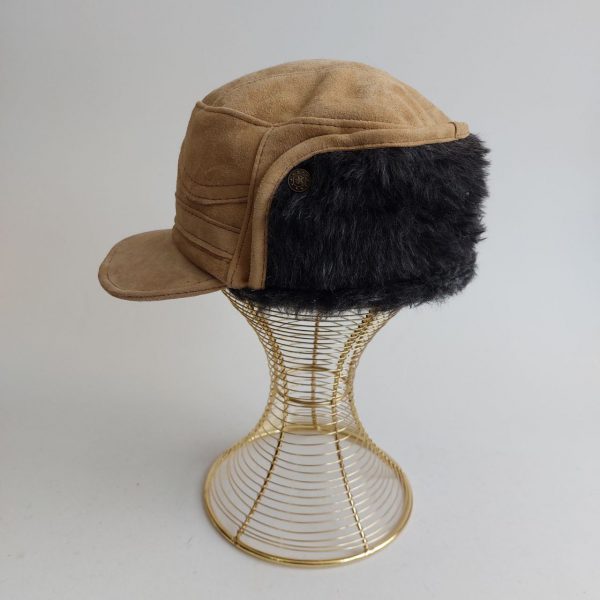 کلاه لبه دار چرم اصل خردلی ( KLT-T35 )