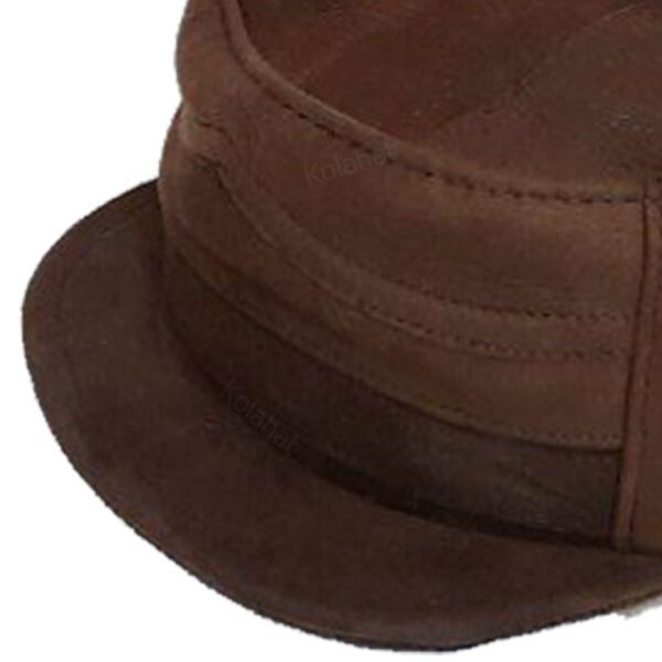 کلاه لبه دار چرم اصل مشکی ( KLT-T37 )