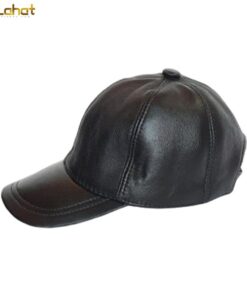 کلاه لبه دار چرم اصل مشکی (KLT-T37)