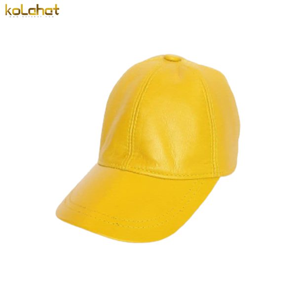 کلاه نقاب دار چرم اصل زرد