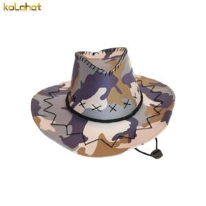 کلاه کابوی جیر طرح چریکی بنفش