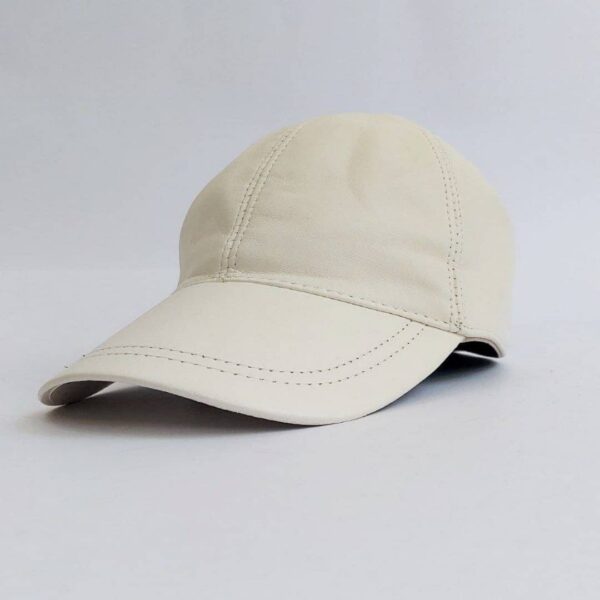 کلاه بیسبالی سفید چرم اصلی