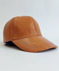 کلاه بیسبالی قهوه‌ای چرم اصلی (KLT-T101)