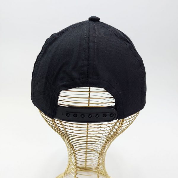 کلاه مشکی پارچه کج راه طرح گلدوزی میکس (KLT-T1504)