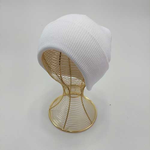 کلاه بافت سفید ساده - عمده (KLT-1817)