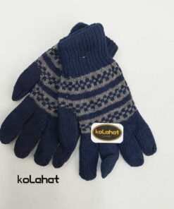 دستکش بافت مردانه مشکی - عمده (KLT-3509)