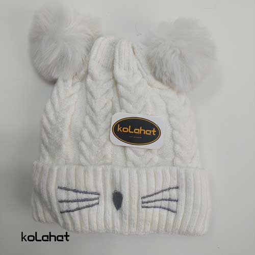 کلاه بچگانه فانتزی دو پوم گربه ای (KLT-T1895)