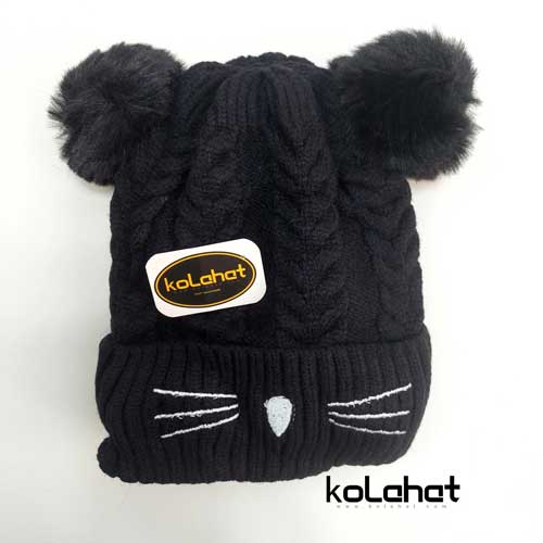 کلاه بچگانه فانتزی دو پوم گربه ای (KLT-T1895)