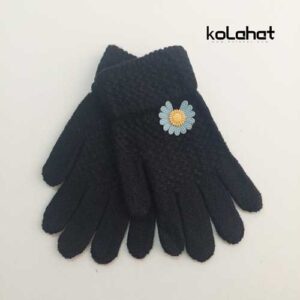 دستکش دخترانه طرح گل بابونه (KLT-T2432)