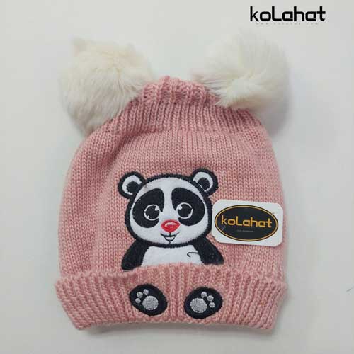 کلاه بچگانه پوم دار طرح خرس - عمده (KLT-2285)