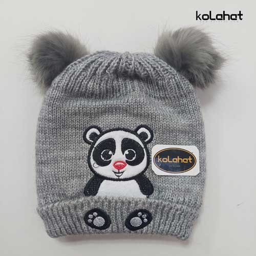 کلاه بچگانه پوم دار طرح خرس - عمده (KLT-2285)