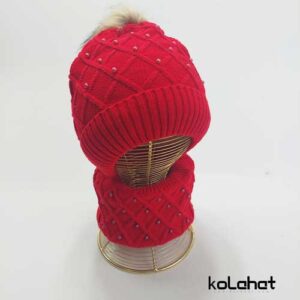 کلاه و شال گردن مرواریدی دخترانه (KLT-T2534)
