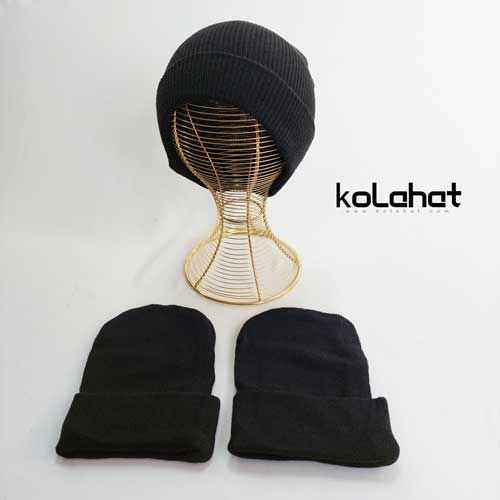 کلاه بافت مشکی حراجی - عمده (KLT-2646)