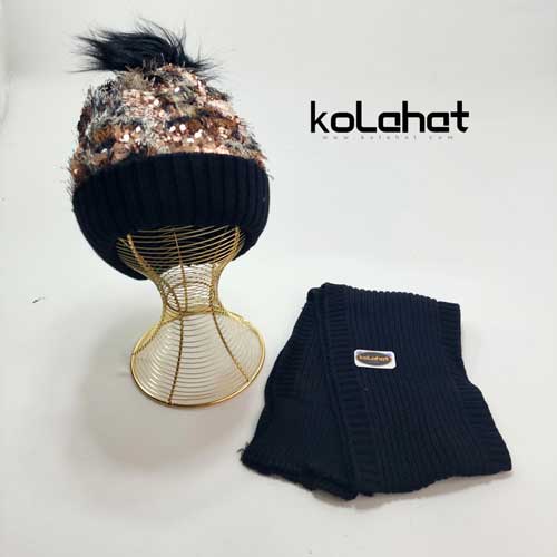 کلاه و شال پولکی دخترانه (KLT-T2510)