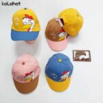 کلاه بچگانه نقابدار رنگی کتان - عمده (KLT-2936)