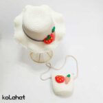 ست کیف و کلاه ساحلی طرح توت فرنگی - عمده (KLT-2825)