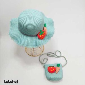 کیف و کلاه ساحلی دخترانه توت فرنگی (KLT-T2825)
