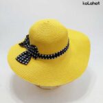کلاه ساحلی زنانه لبه بلند پاپیونی - عمده (KLT-2843)