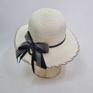 کلاه ساحلی کنفی زنانه مدل پاپیون دار (KLT-T3075)