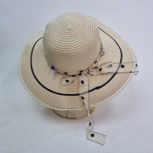 کلاه ساحلی زنانه پاپیون خالخالی (KLT-T3083)