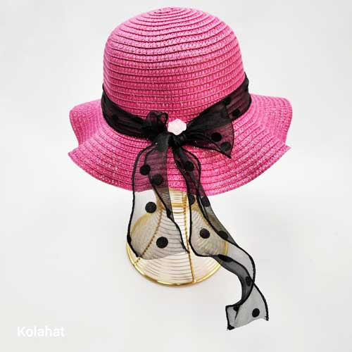 کلاه ساحلی پاپیون دار دخترانه کنفی (KLT-O3162)
