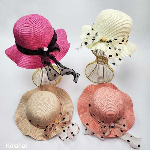 کلاه ساحلی کنفی دخترانه - عمده (KLT-3021)
