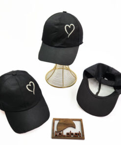 کلاه کتان کجراه طرح قلب - عمده (KLT-3304)