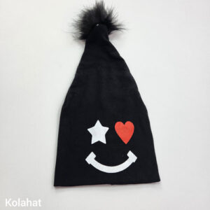 کلاه بچگانه شیطونی تریکو طرح لبخند (KLT-T3474)