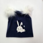 کلاه تریکو دو پوم طرح خرگوش - عمده (KLT-3450)