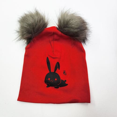 کلاه بچگانه پوم دار طرح خرگوش تریکو (KLT-T3450)