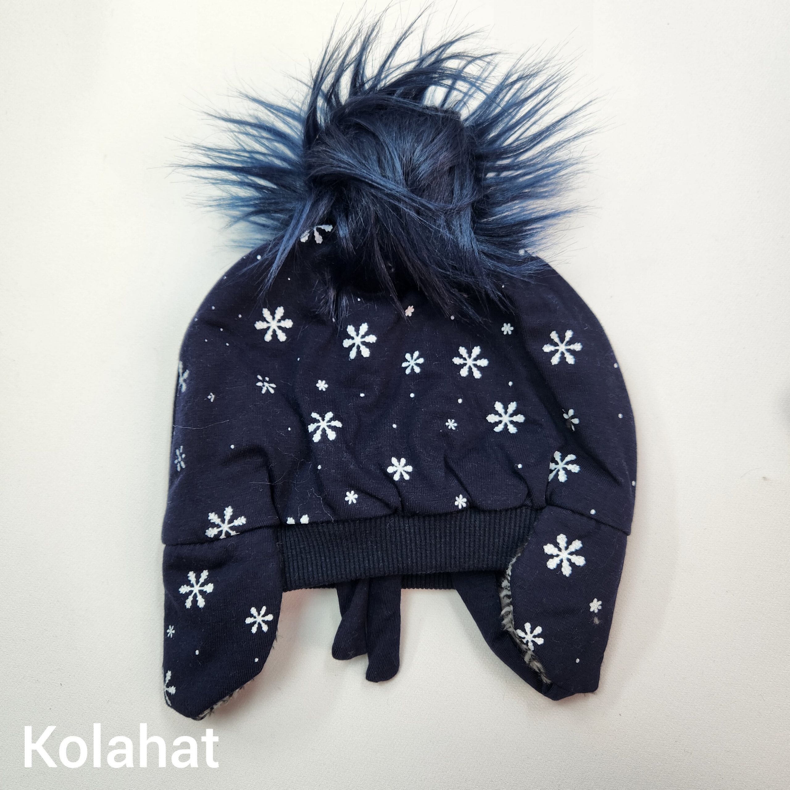کلاه تریکو پوم دار طرح برفی - عمده (KLT-3482)
