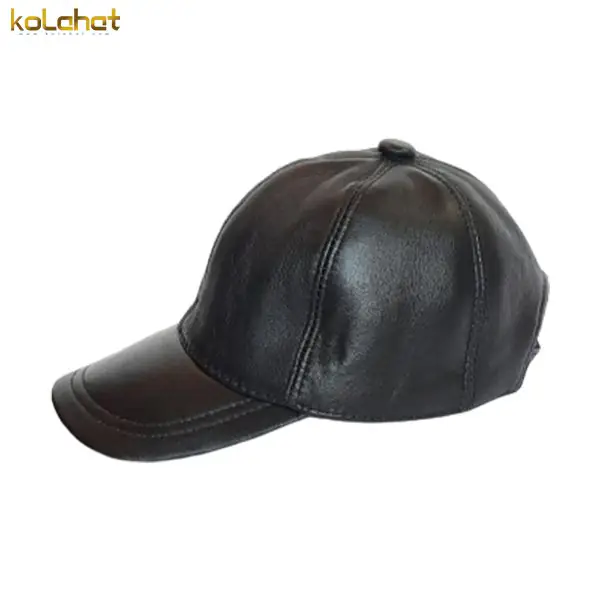 کلاه لبه دار چرم اصل مشکی (KLT-T37)