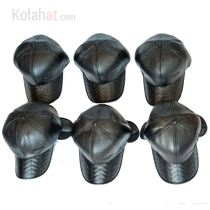 فروش عمده کلاه ضدآب نقابدار چرم زمستانی مردانه کد135