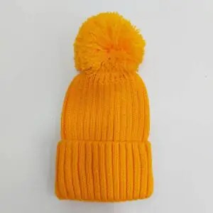کلاه زمستانی رنگی پوم پوم نارنجی (KLT-T134)