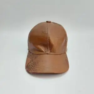 کلاه بیسبالی چرم قهوه‌ای (KLT-T182)