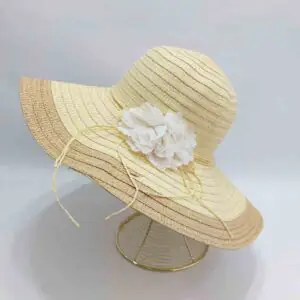 کلاه ساحلی زنانه گلدار کنفی (KLT-T260)