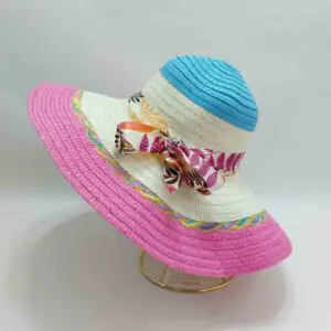 کلاه ساحلی زنانه پاپیونی رنگی (KLT-T264)