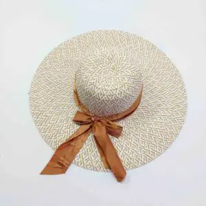 کلاه ساحلی زنانه حصیری روبان دار (KLT-T261)