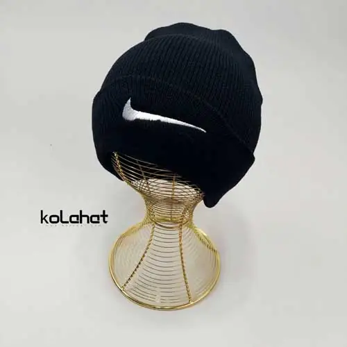کلاه بافت مشکی طرح گلدوزی (KLT-T1808)