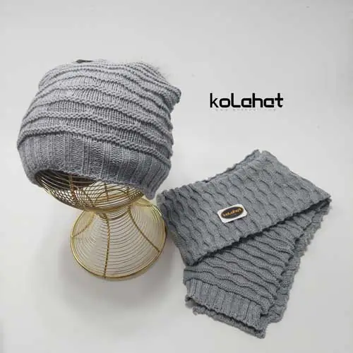 کلاه و شال گردن بافت زنانه (KLT-T2163)