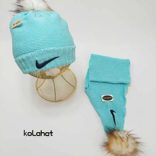 کلاه و شال گردن بافت طرح نایک (KLT-T2114)
