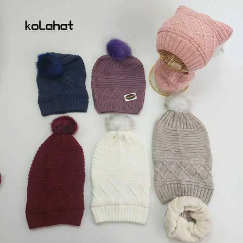 کلاه و شال گردن رینگی زنانه - عمده (KLT-D2124)