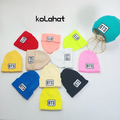 کلاه رنگی بافت طرح BTS