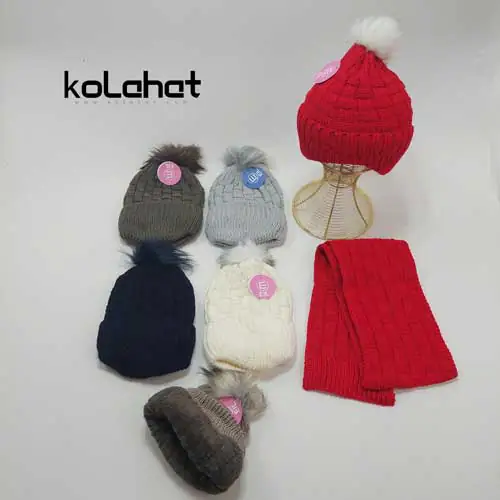 کلاه شالگردن بچگانه داخل خز - عمده (KLT-2377)