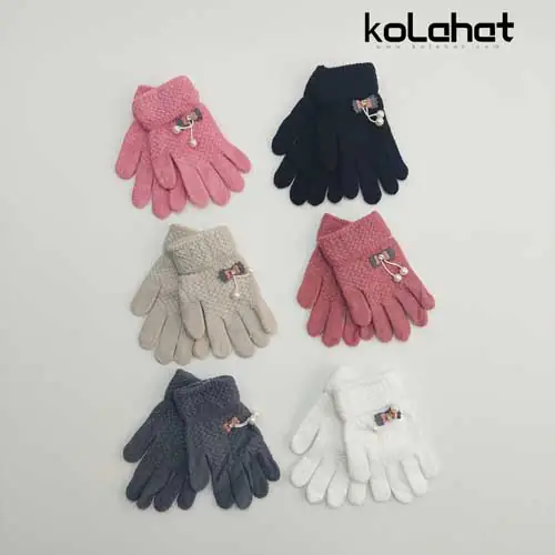 دستکش دخترانه پاپیونی - عمده (KLT-2440)