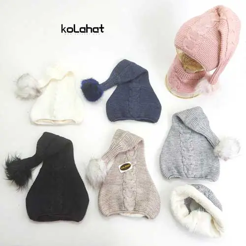 کلاه شال گردن رینگی بچگانه داخل خز - عمده (KLT-2123)