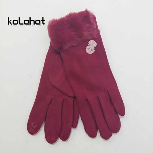 دستکش زنانه فوتر خز دار (KLT-T2451)