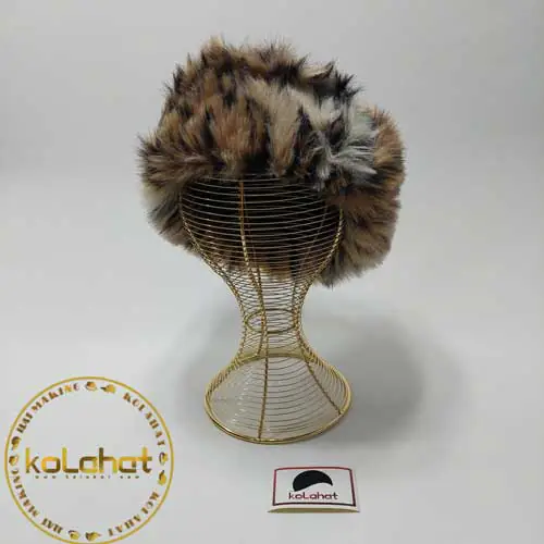 کلاه پوست مصنوعی طرح پلنگی - عمده (KLT-2317)
