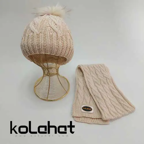 کلاه و شال بافت بچگانه داخل خز (KLT-T2369)