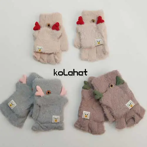 دستکش بچگانه دو حالته مدل گوزنی - عمده (KLT-2519)